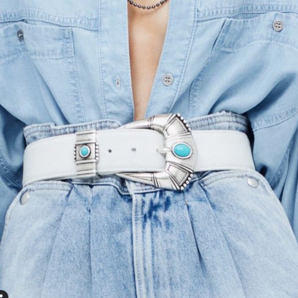 IRO White Belt with Silver and Turquoise Accents main image 6